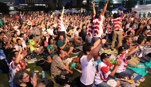 【ラグビーW杯】日本がアイルランドに歴史的勝利！　大阪・てんしばでパブリックビューイング