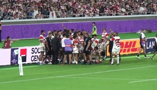 試合終了後歓喜のゴール裏ラグビーワールドカップ日本×スコットランド2019/10/13横浜国際総合競技場Japan×Scotland Rugby World Cup 2019