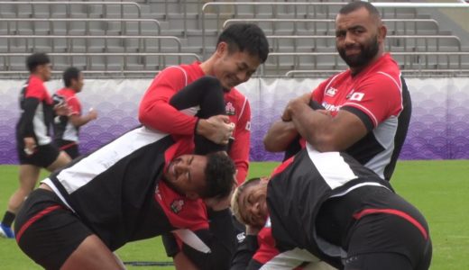 日本、南ア戦へ練習＝ラグビーＷ杯