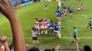 【W杯ラグビー】日本対サモア戦のトライの瞬間