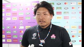 南アフリカ戦を終え、インタビューに答える福岡、稲垣ら