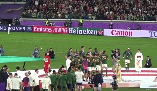 金メダル授与 南アフリカ×イングランド決勝ラグビーワールドカップ横浜国際総合競技場 Final South Africa×England Rugby World Cup 2019 Champions