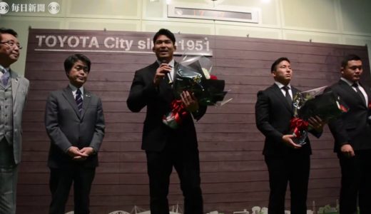 ラグビーW杯日本代表の姫野選手が豊田市役所を訪問