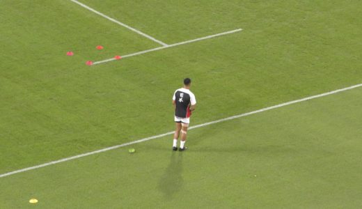 ラグビー【日本代表】試合前の練習「田村選手」豊田スタジアム「日本 vs サモア」ラグビーワールドカップ2019