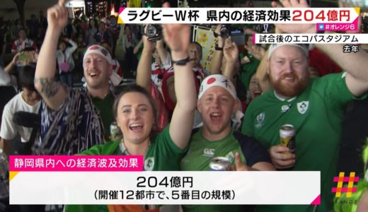ラグビーＷ杯　静岡県内の経済効果２０４億円