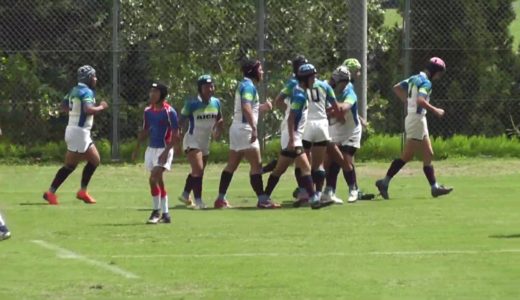 中学ラグビー　愛知県中学校選抜（水色）ＶＳ　京都府中学校選抜（青）【前半】