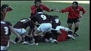 大学ラグビー早稲田ｖｓ帝京　ラフプレーからの小競り合い