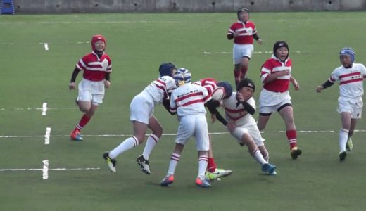 小学生ラグビー　春日井ラグビースクール（白）ＶＳ名古屋ラグビースクール(赤)