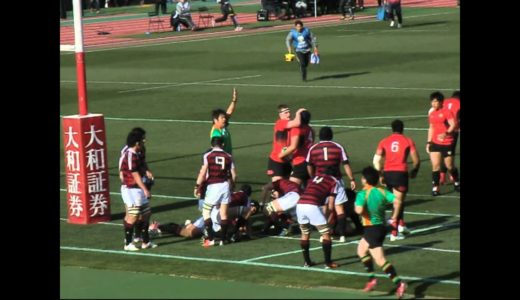 第49回大学ラグビー選手権準決勝　帝京対早稲田、東海対筑波