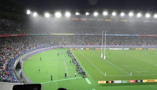 ラグビーワールド杯　アイルランド対スコットランド戦　休憩中に合唱「カントリーロード」