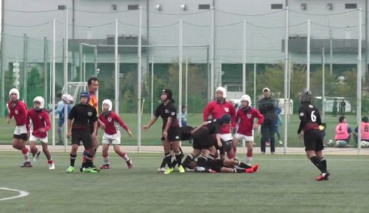 小学生ラグビー　岐阜県　関ラグビースクール（黒）ＶＳ　阿倍野（赤）