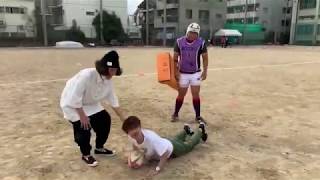 【スポ夏】崇徳高校ラグビー部8　オオクボックスとやまモンがヒット練習