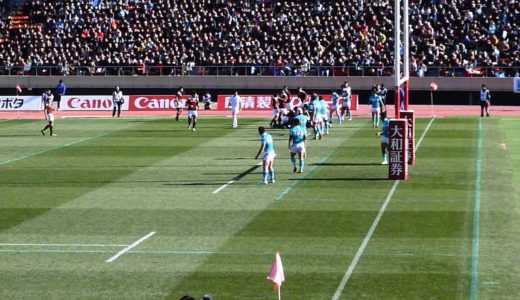 ﾗｸﾞﾋﾞｰ大学選手権準決勝　早稲田・藤田選手のTRY　2014．１．２