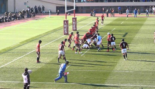 大学ﾗｸﾞﾋﾞｰ決勝後半27分早稲田・荻野選手のTRY