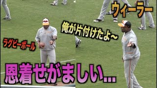 恩着せがましいwwwラグビーボールを片付けたのを自分の手柄にしようとするウィーラーwww
