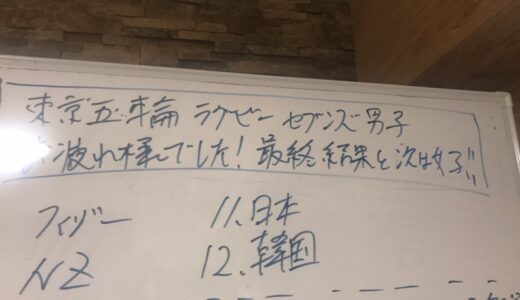 東京五輪ラグビーセブンズ男子　お疲れ様でした！　最終結果と次は女子！
