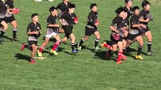 中学ラグビー　岐阜県中学校選抜Ⓑ（黒）ＶＳ　南信州JrRSⒷ（水色）2本目
