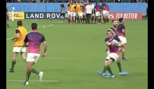 【ウォーミングアップシーン】RWCラグビー南アフリカvsイタリア　静岡エコパスタジアムRugby Japan World Cup South Africa vs Italy
