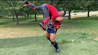 【衝撃KO】素人ラグビー選手がガリガリの空手黒帯を路上で投げつけたら大変なことに、、、#shorts