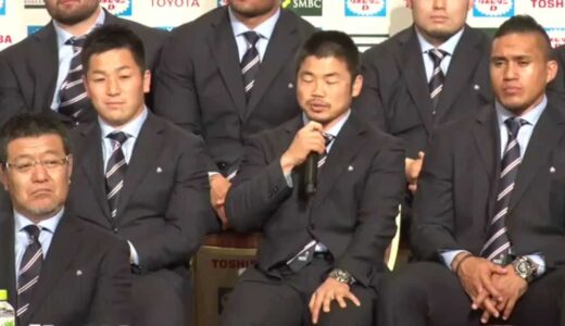 W杯で歴史的3勝　ラグビー日本代表が帰国会見 （2015年10月13日）