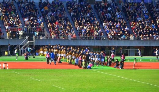 同志社大学対天理大学 選手入場、校歌斉唱 関西大学ラグビーAリーグ　2016年12月3日