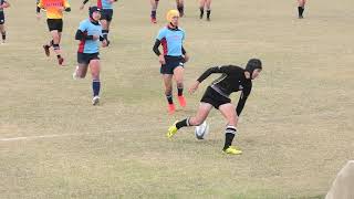 中学ラグビー　関Ｊｒラグビースクール（黒）ＶＳ　明石ラグビースクール（水）