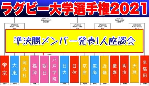 【大晦日のご挨拶】さあ運命の正月！ 決勝に駒を進めるのは？ ＜明治vs東海＞＜帝京vs京都産業＞メンバー発表を見ての1人座談会  ※大学ラグビー選手権準決勝