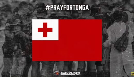 PRAY FOR TONGA from TOKYO SUNTORY SUNGOLIATH